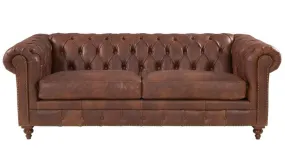 Euro Bonded Leather Chesterfield  3 Seater Sofa