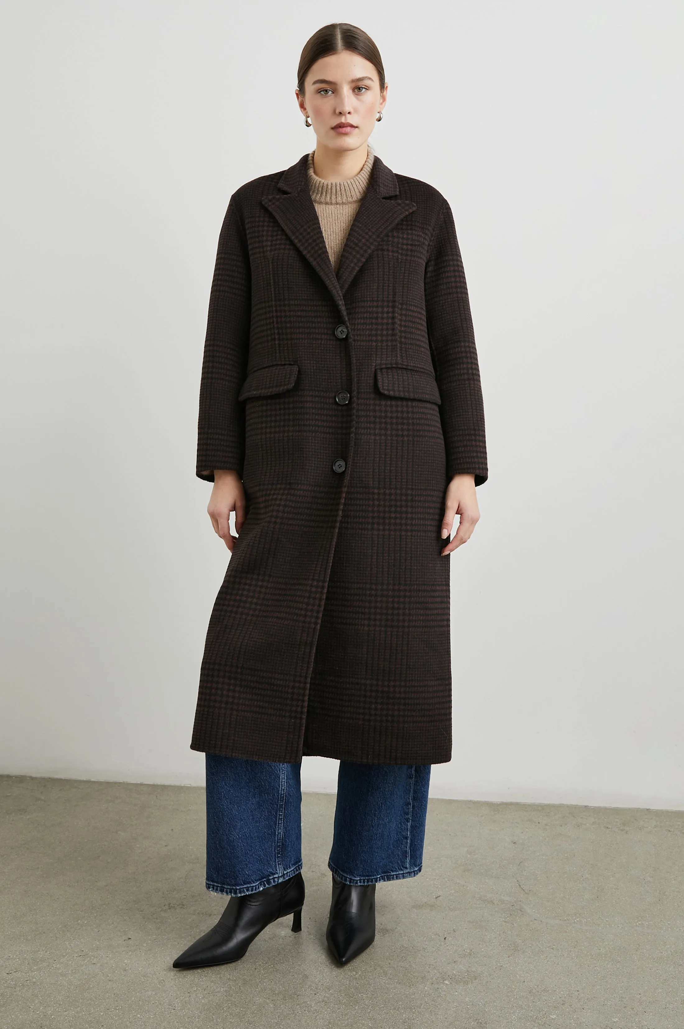 GALLERY COAT - ESPRESSO HOUNDSTOOTH