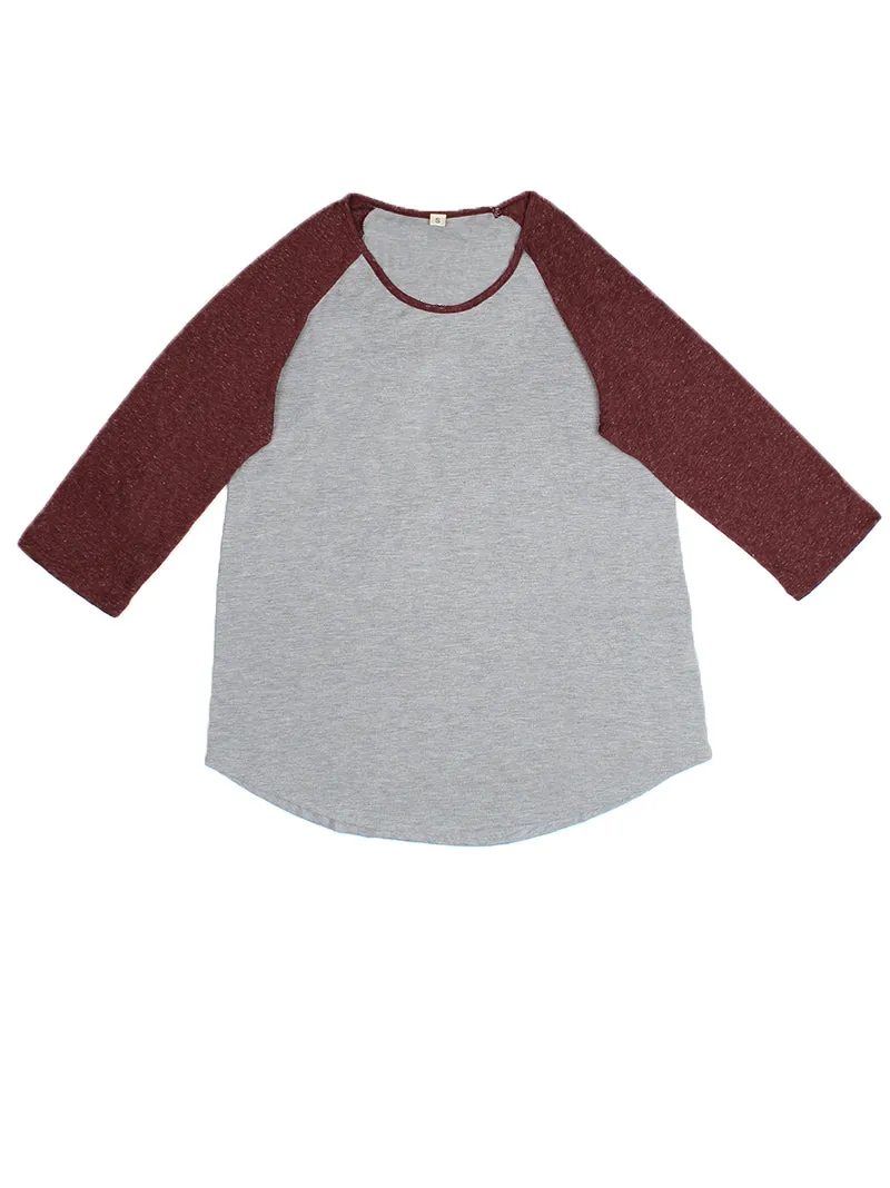 GIRLS Allison's Grey Raglan with Maroon Sleeves