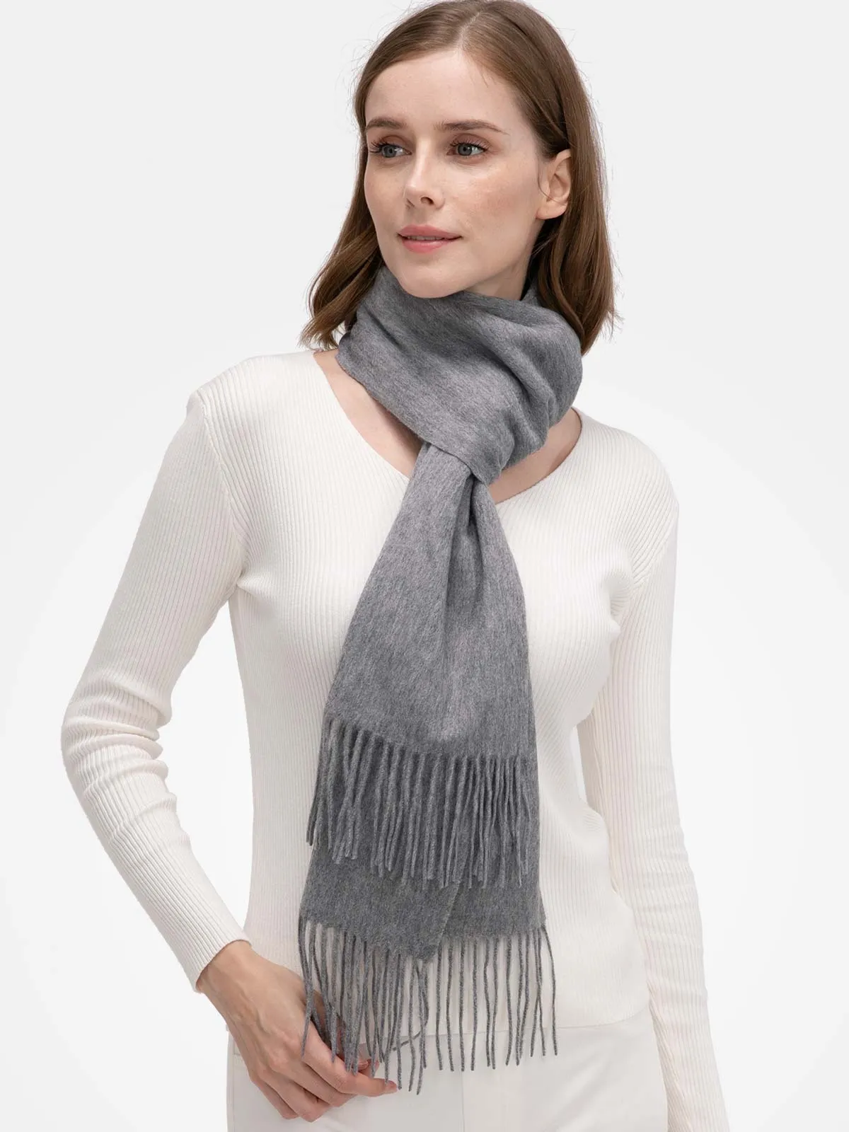 Gray Cashmere Scarf