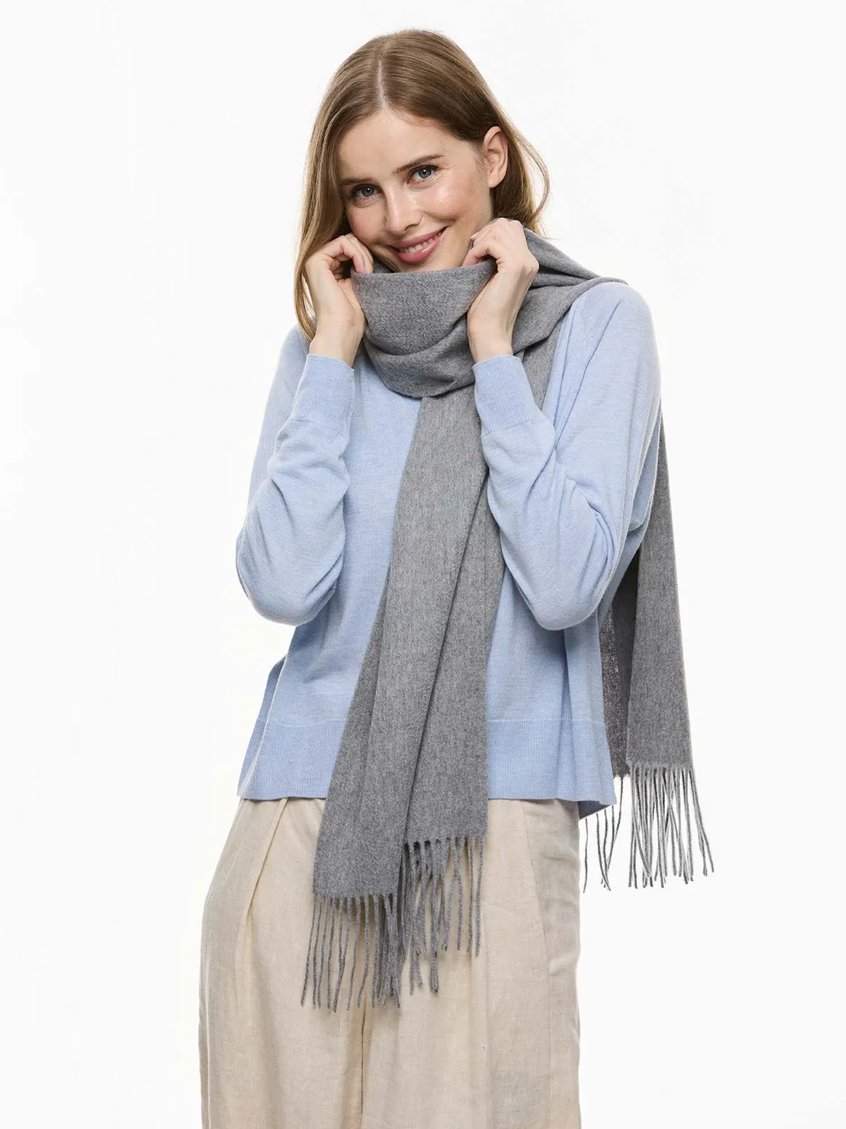 Gray Cashmere Scarf