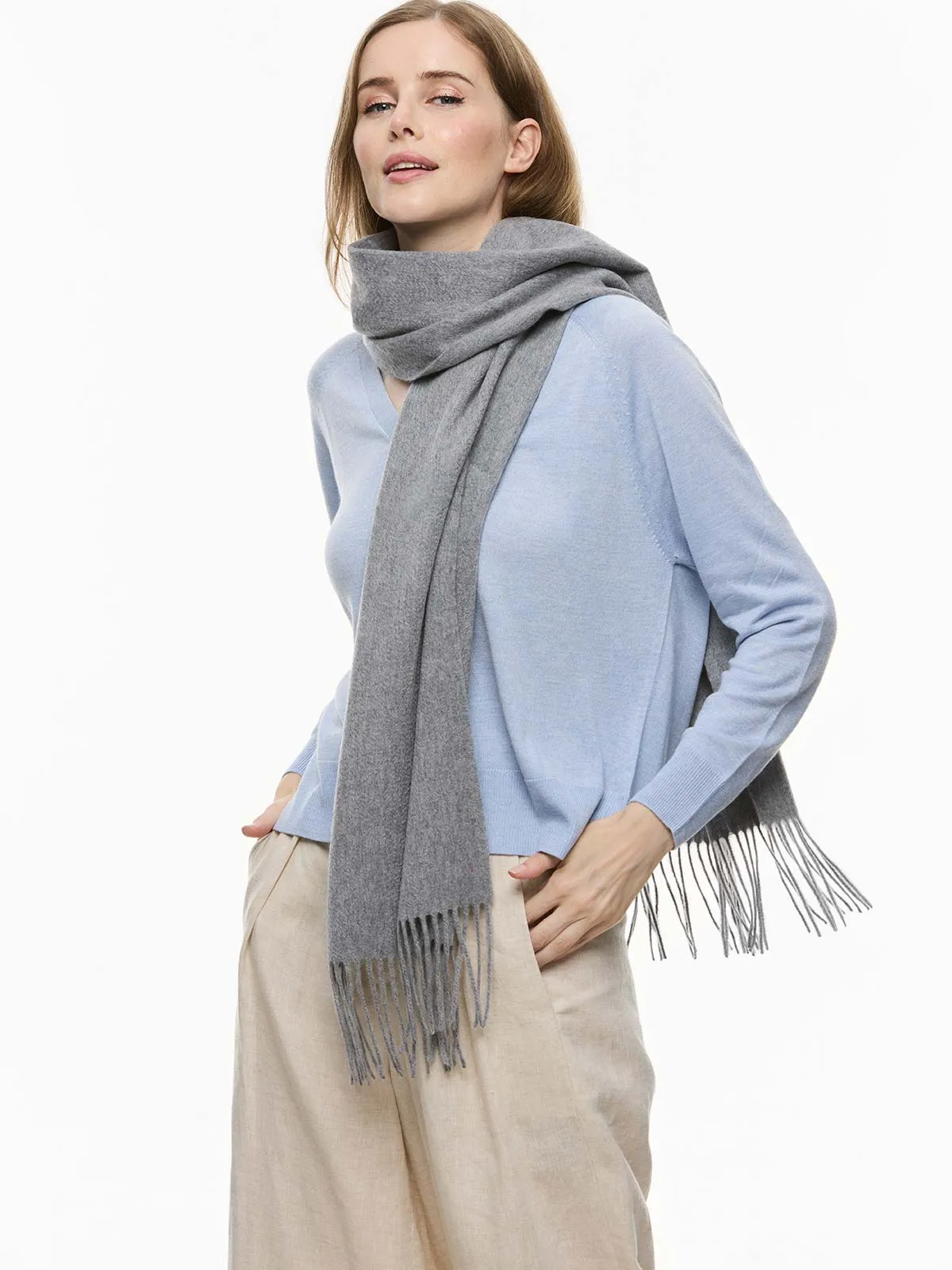 Gray Cashmere Scarf