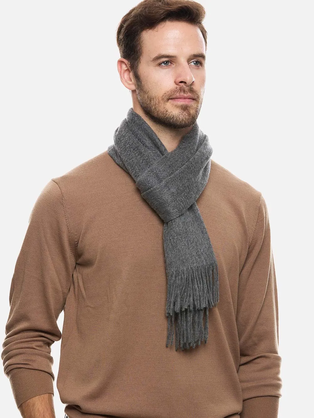 Gray Mens Cashmere Scarf