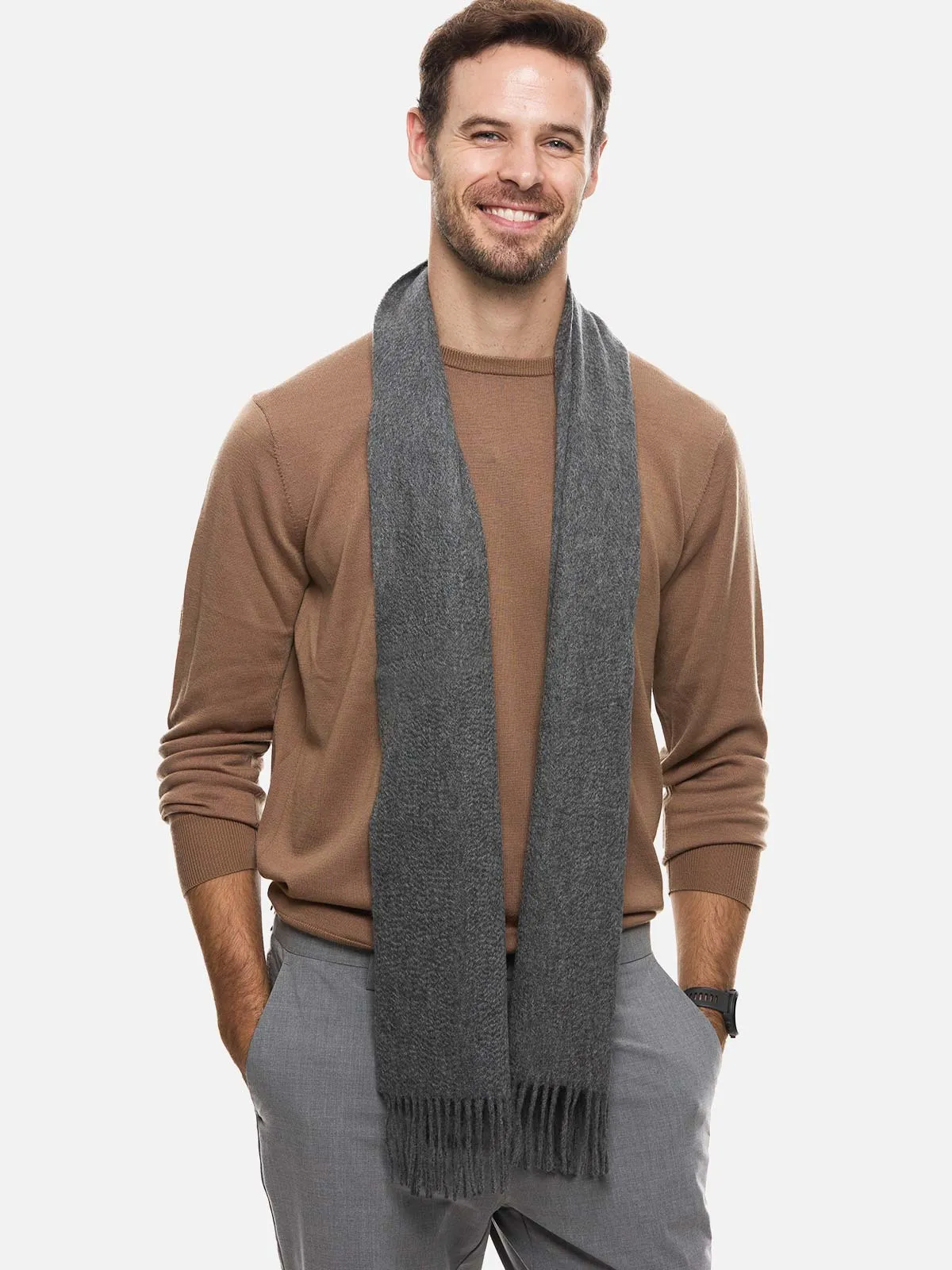 Gray Mens Cashmere Scarf