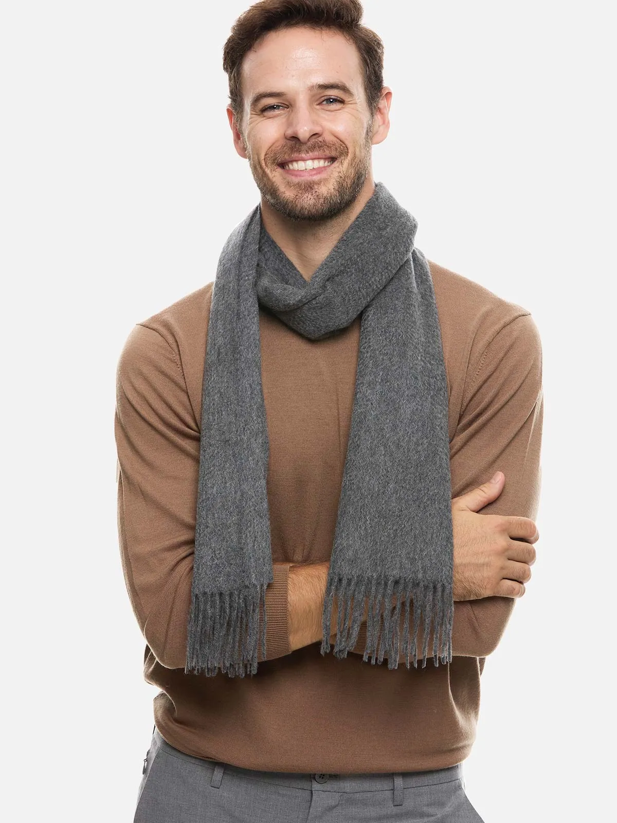 Gray Mens Cashmere Scarf