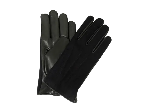 Grey Nappa Leather Gloves with Wool