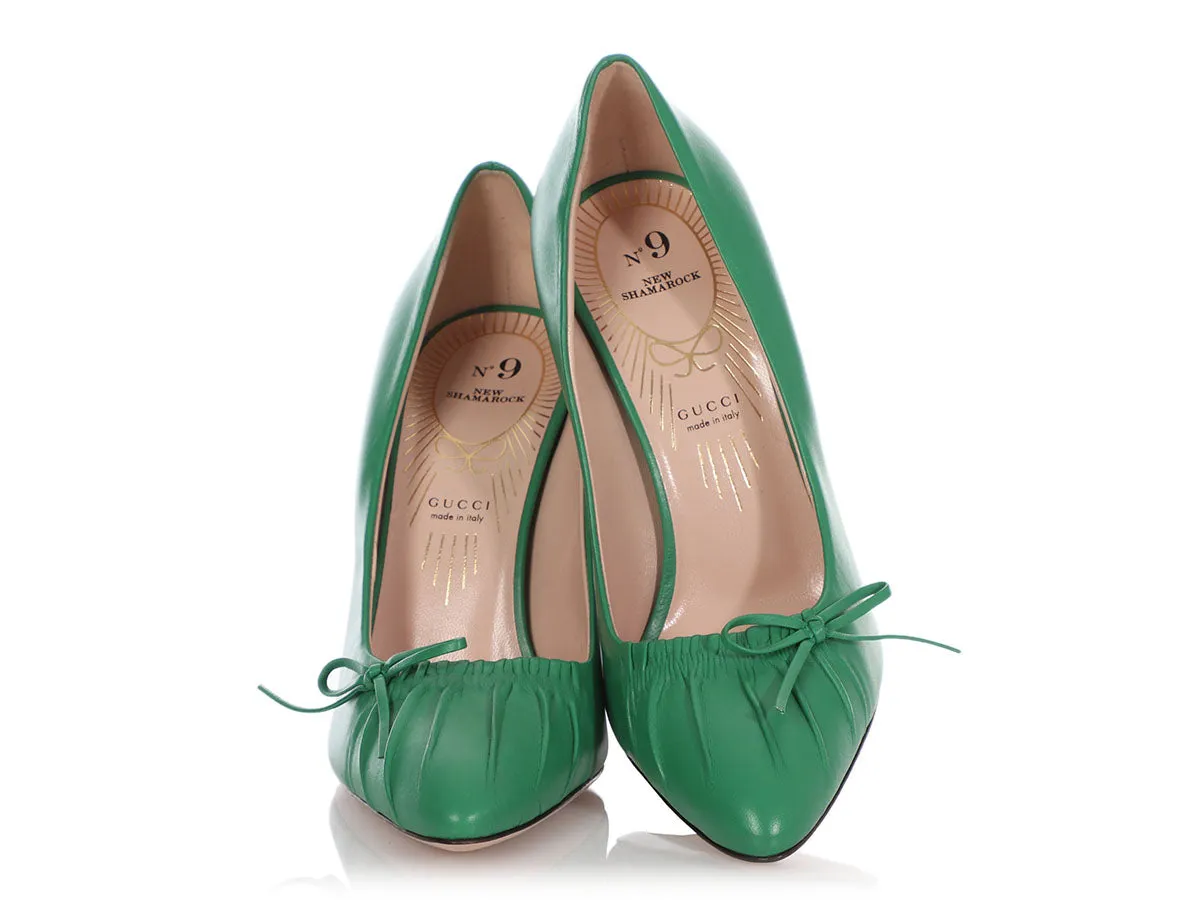 Gucci New Shamrock Leather Charlotte No. 9 Pumps