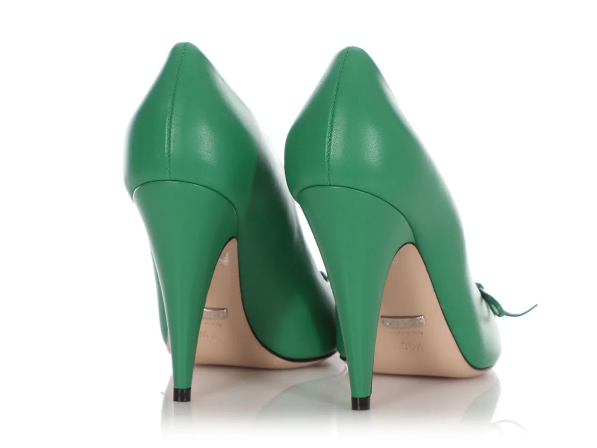 Gucci New Shamrock Leather Charlotte No. 9 Pumps