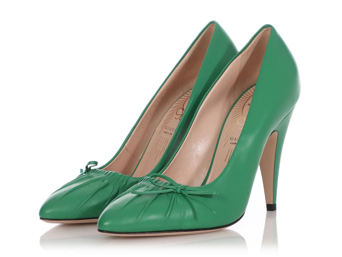 Gucci New Shamrock Leather Charlotte No. 9 Pumps