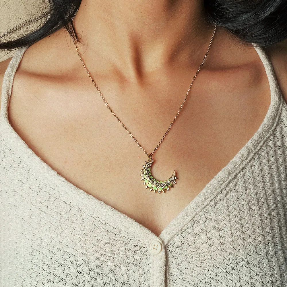 Half Moon Studded Necklace