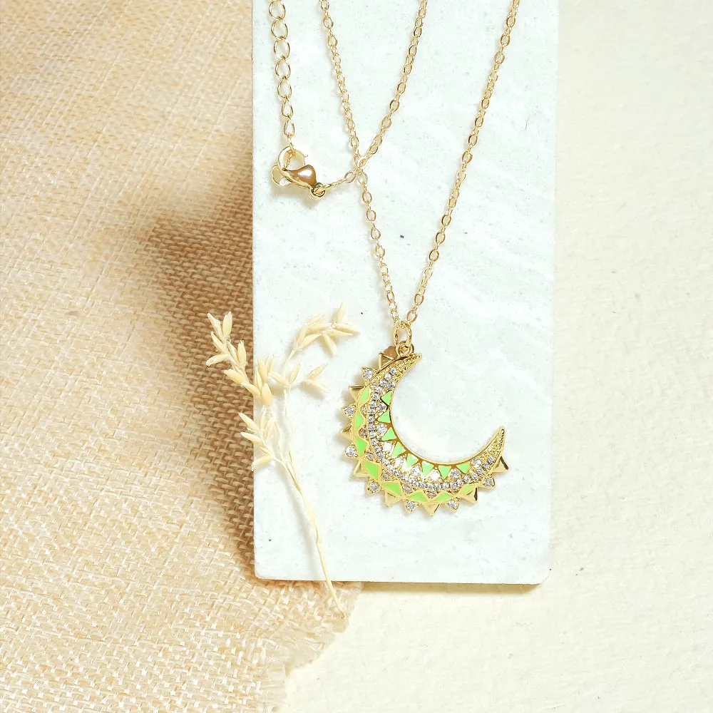 Half Moon Studded Necklace