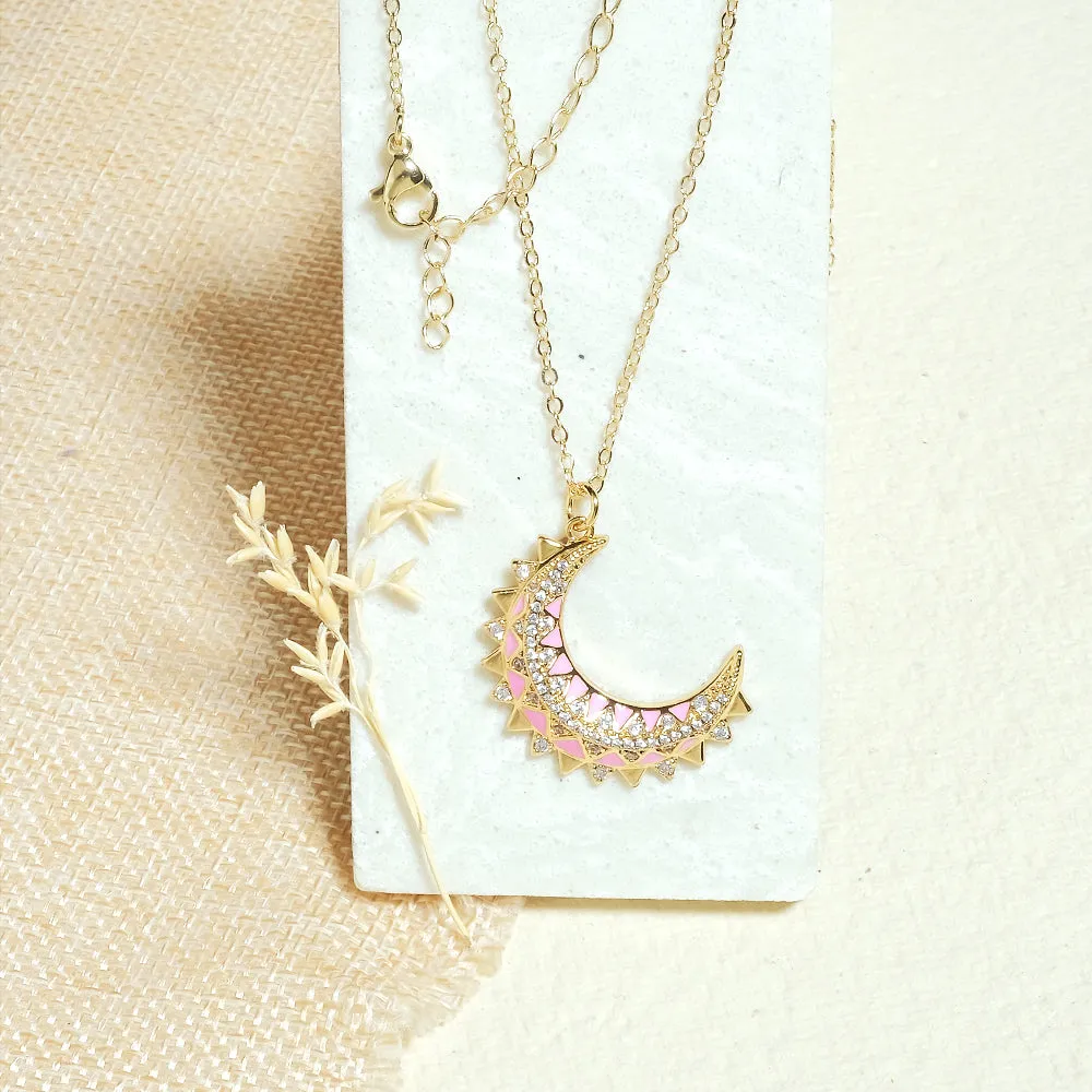 Half Moon Studded Necklace