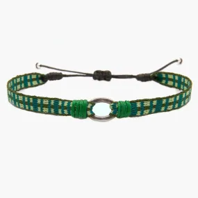 Handmade Purnama Bracelet With Silver Hoop 93 (Green)