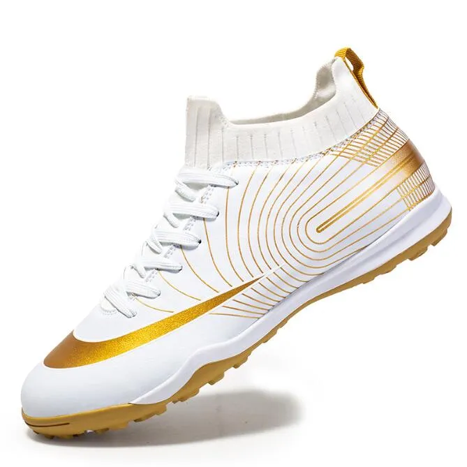 High top football shoes Long spikes broken nails gold soled grass student