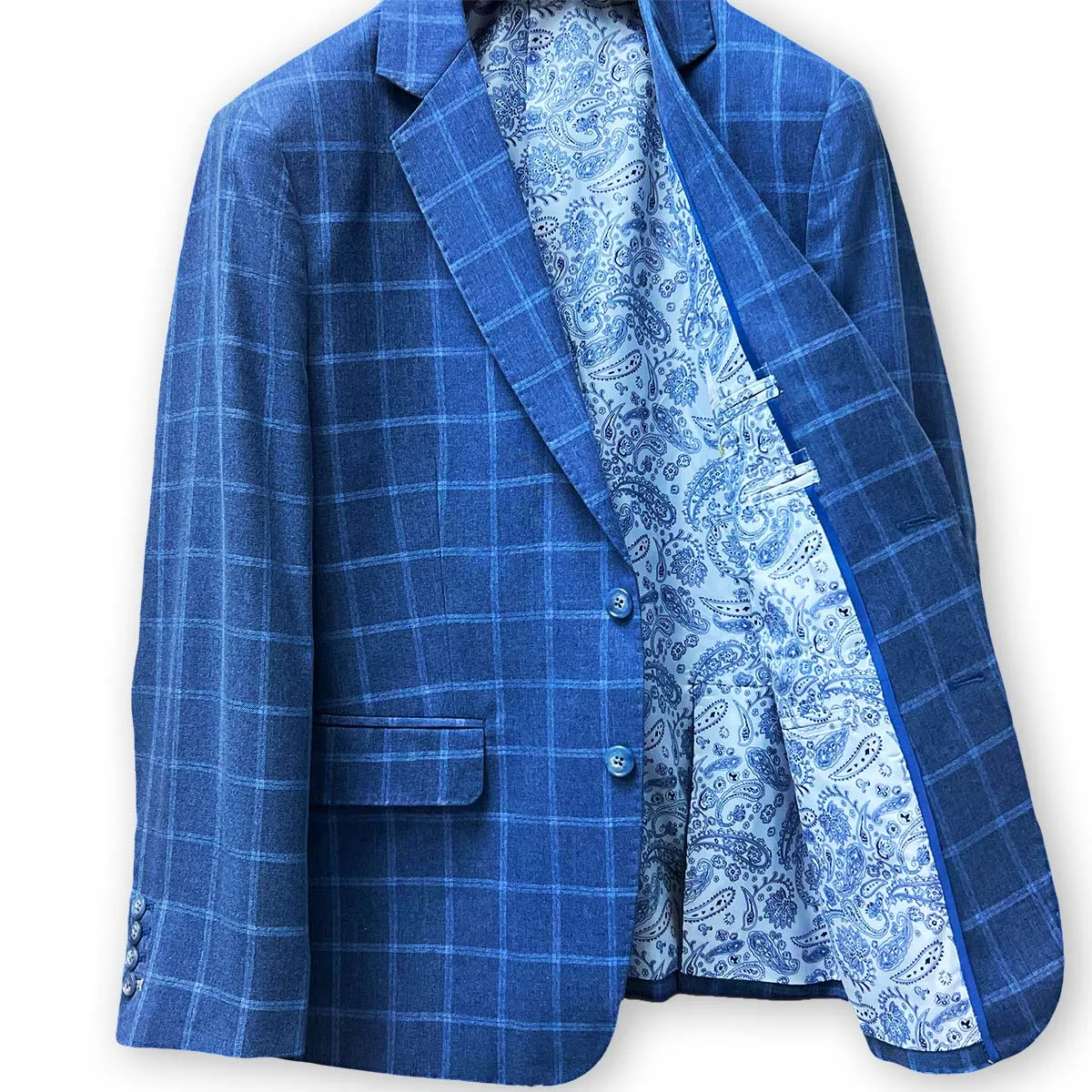 Iceberg Blue Windowpane Sportcoat