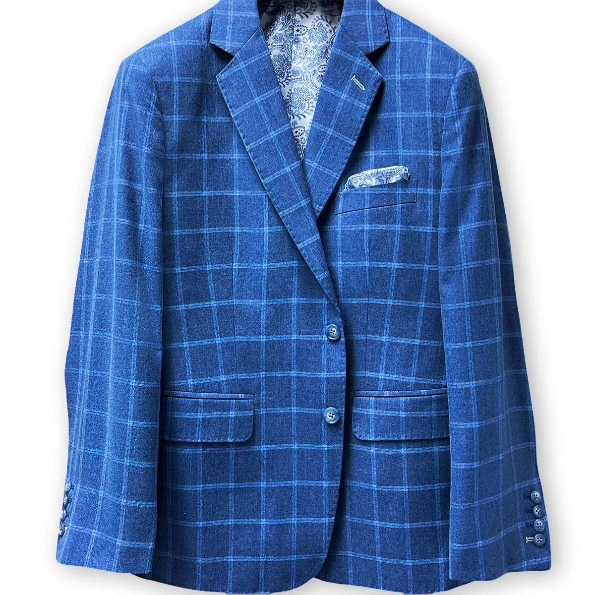 Iceberg Blue Windowpane Sportcoat