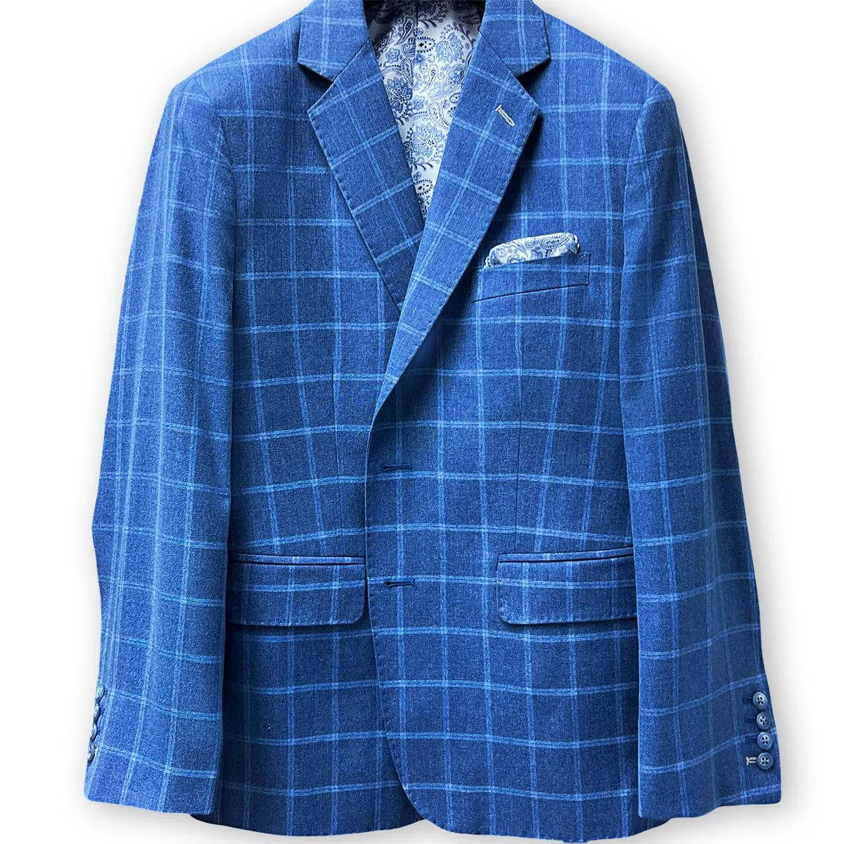 Iceberg Blue Windowpane Sportcoat