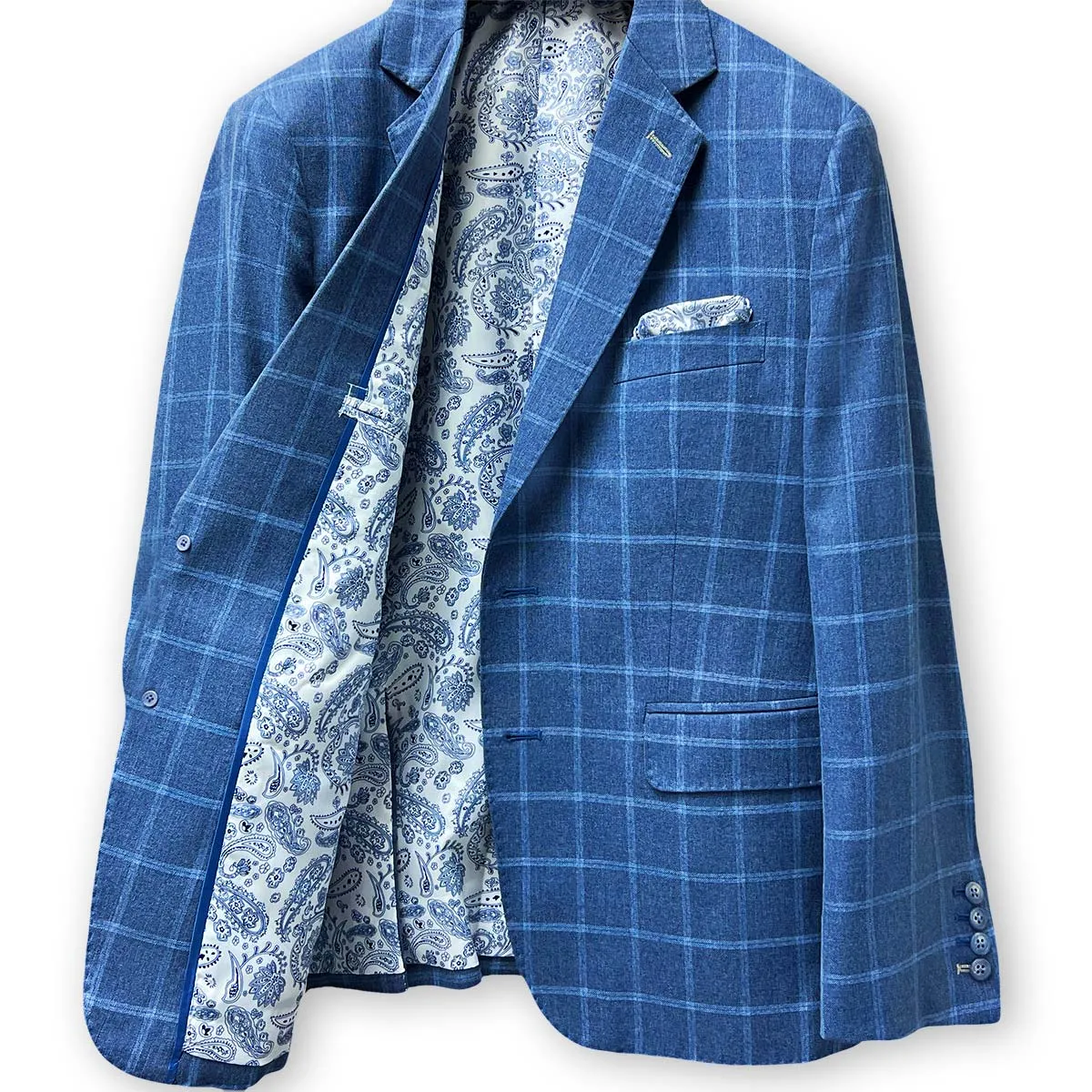 Iceberg Blue Windowpane Sportcoat