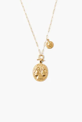 Janus Coin Necklace Yellow Gold