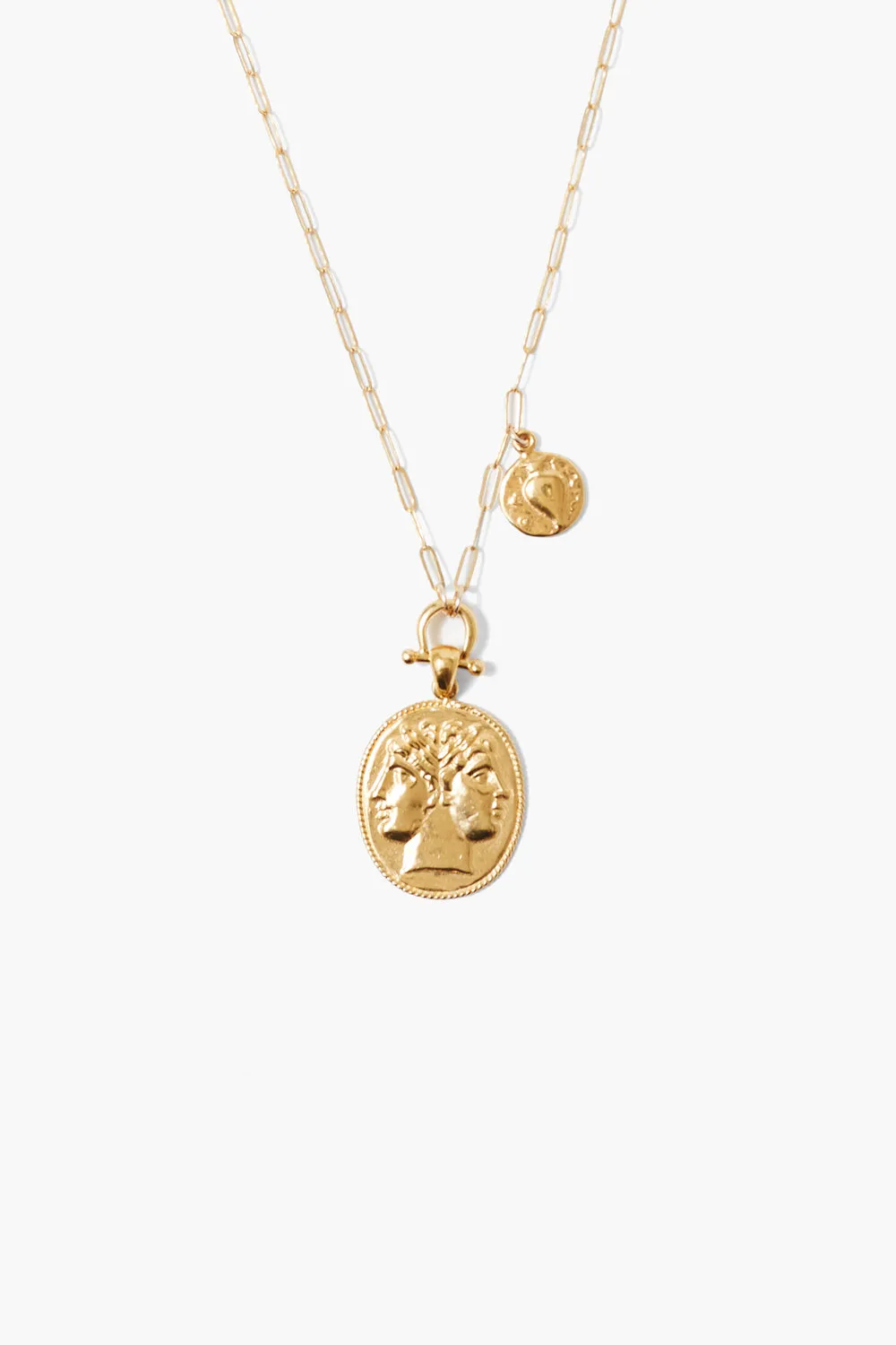 Janus Coin Necklace Yellow Gold