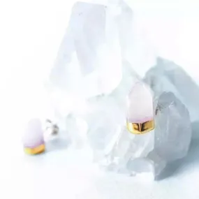 JAX KELLY GOLD DIPPED QUARTZ POINT STUDS