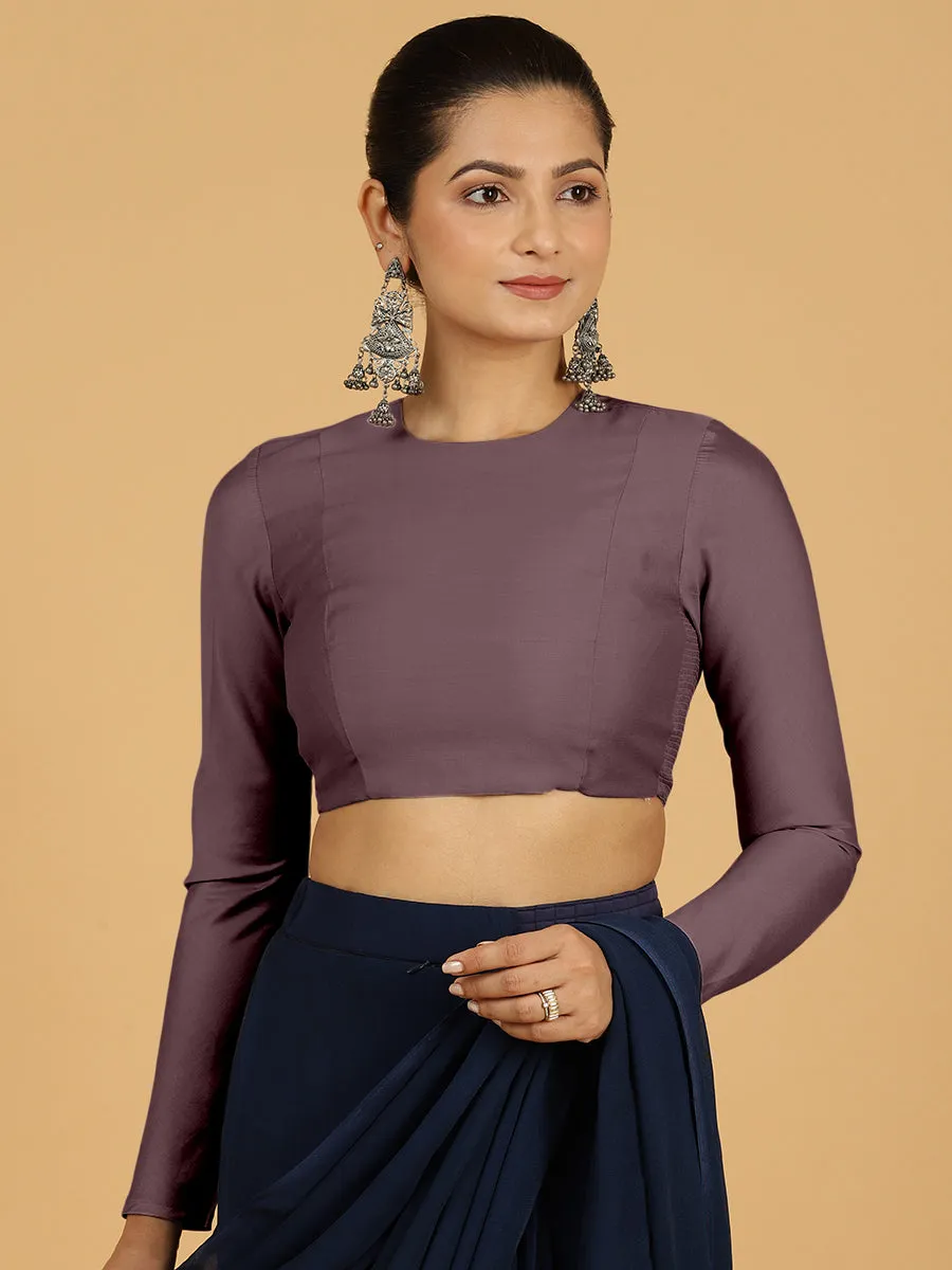 Jaya x Rozaana |  Saree Blouse in Purple Mauve