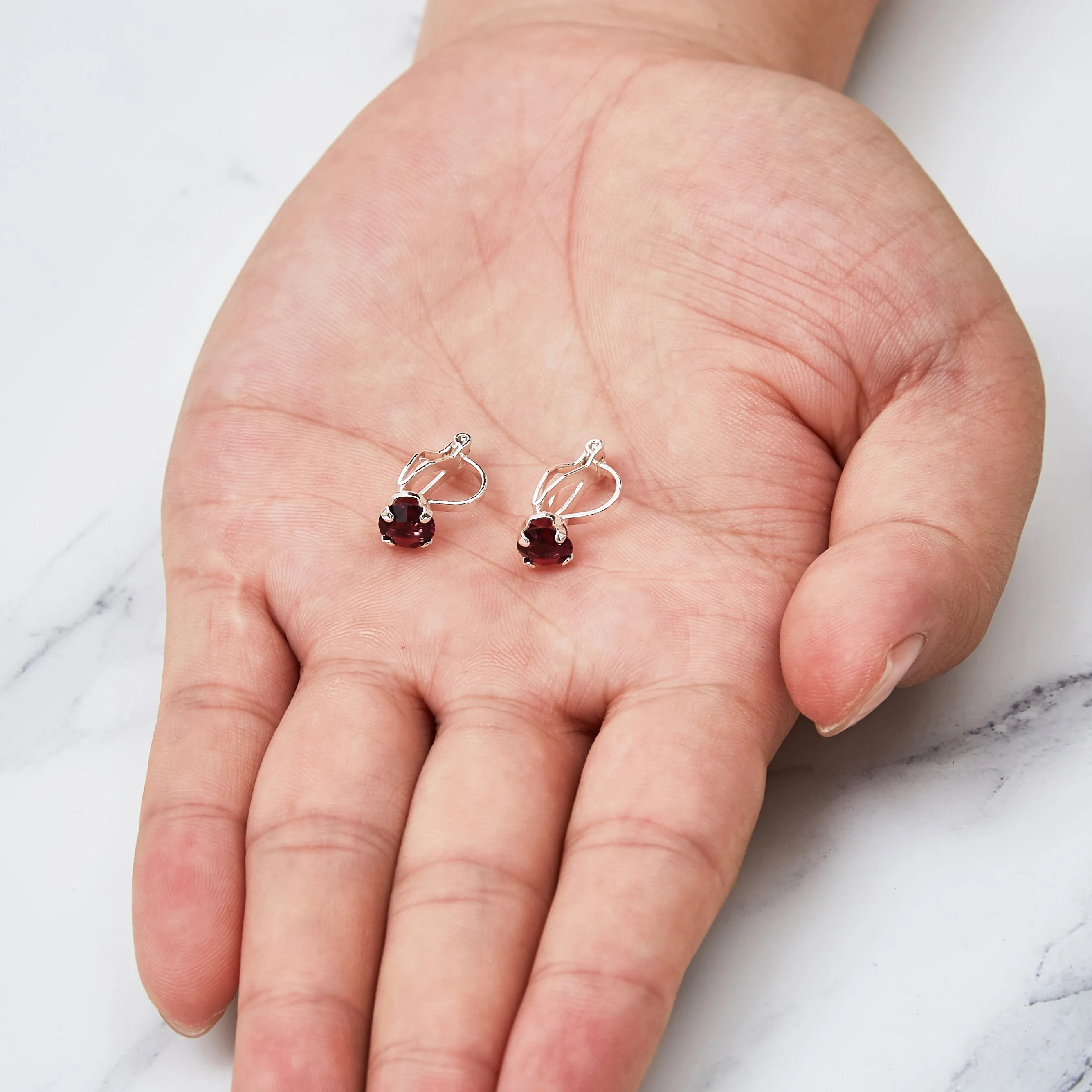 June (Alexandrite) Birthstone Clip On Earrings Created with Zircondia® Crystals