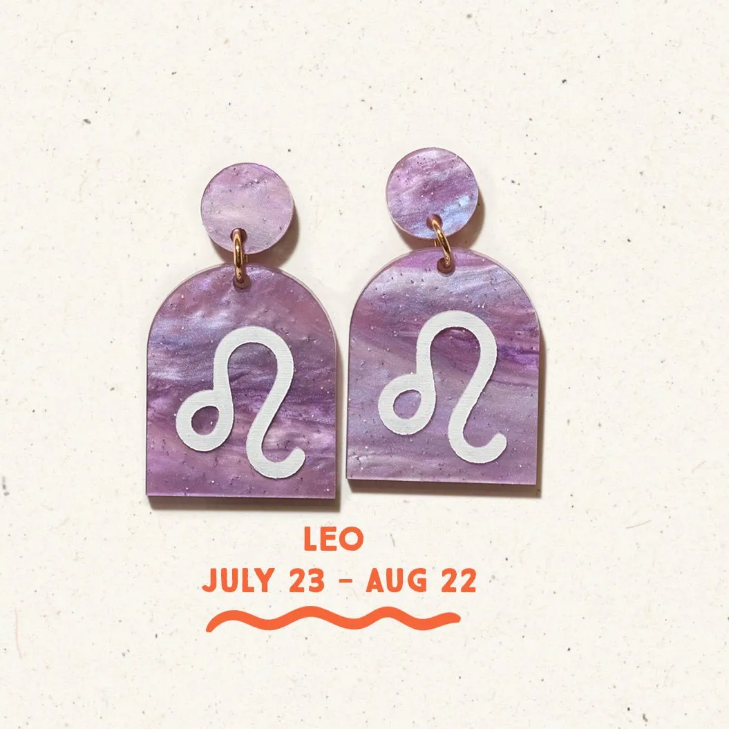 Leo Zodiac Earrings