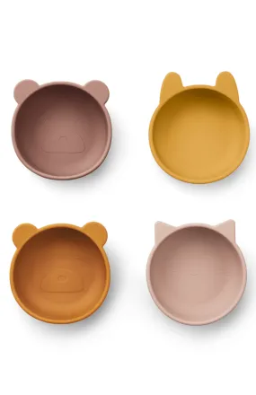 Liewood Iggy Silicone Bowls 4 Pack - Rose Mix