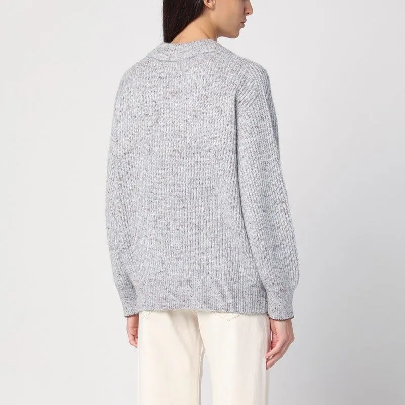 LIGHT GREY/BROWN JUMPER IN WOOL BLEND