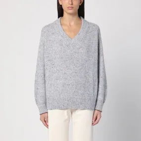 LIGHT GREY/BROWN JUMPER IN WOOL BLEND