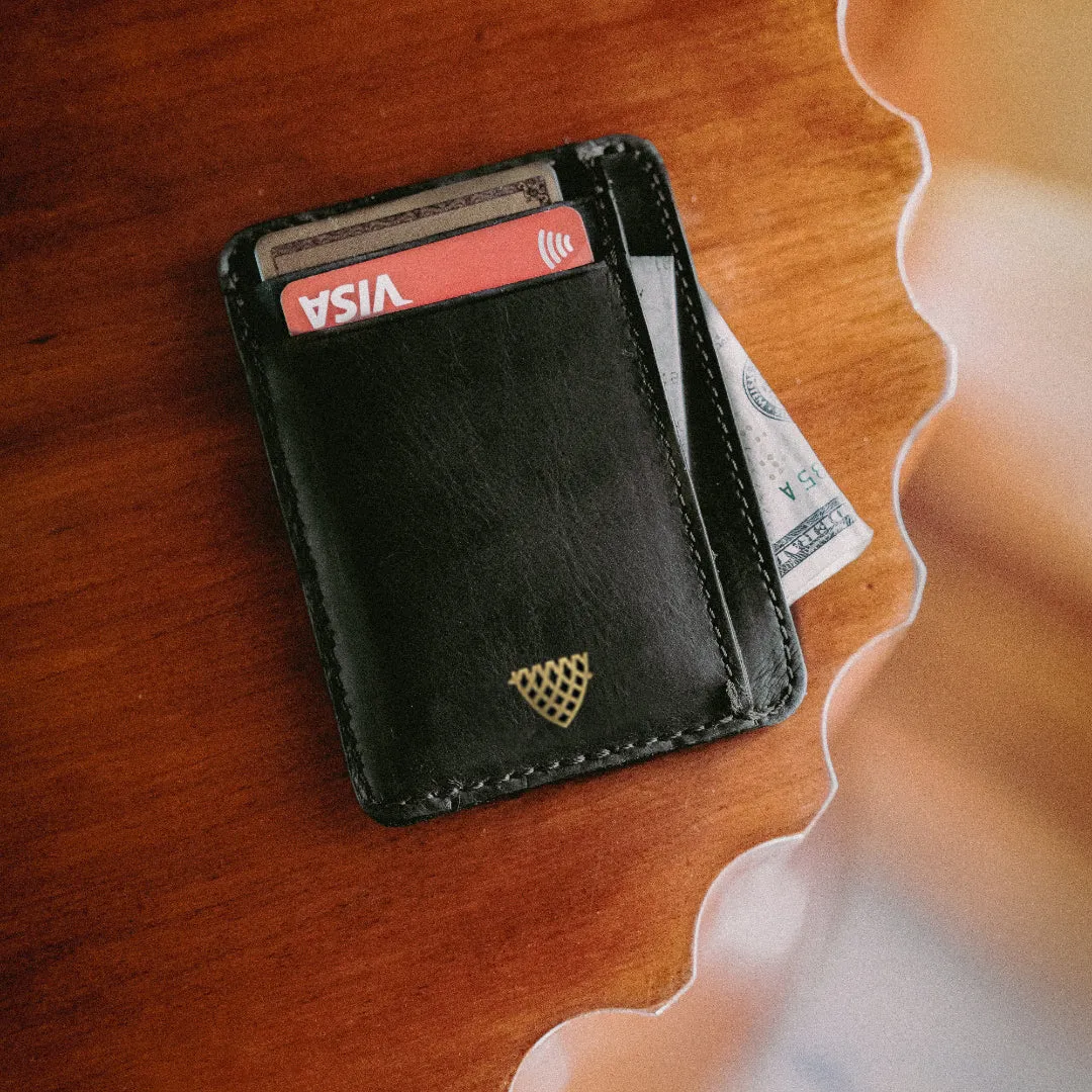 Limited Edition Jefferson Leather Slim ID Wallet | Black