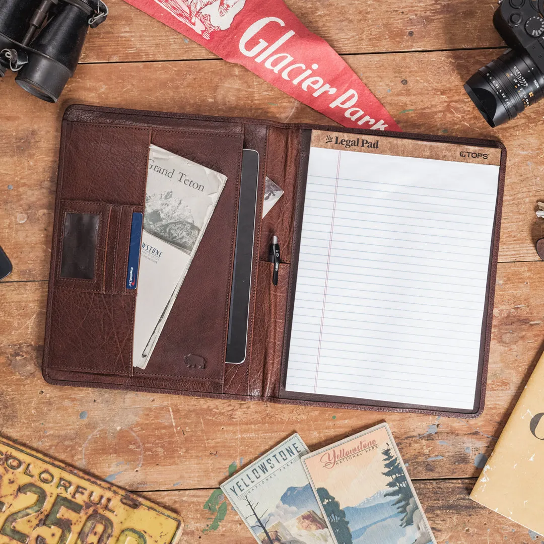 Limited Edition Roosevelt Leather Travel Padfolio | Buffalo Grain