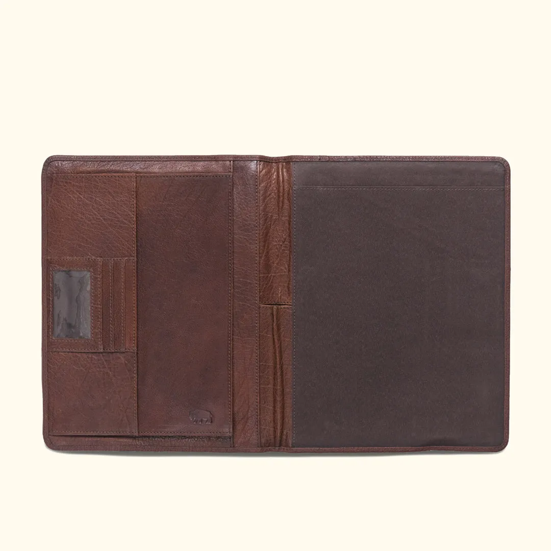 Limited Edition Roosevelt Leather Travel Padfolio | Buffalo Grain