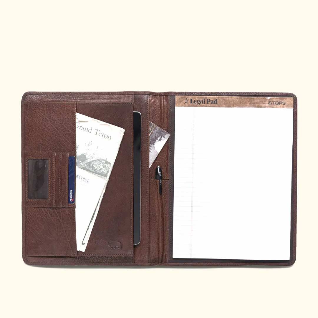 Limited Edition Roosevelt Leather Travel Padfolio | Buffalo Grain