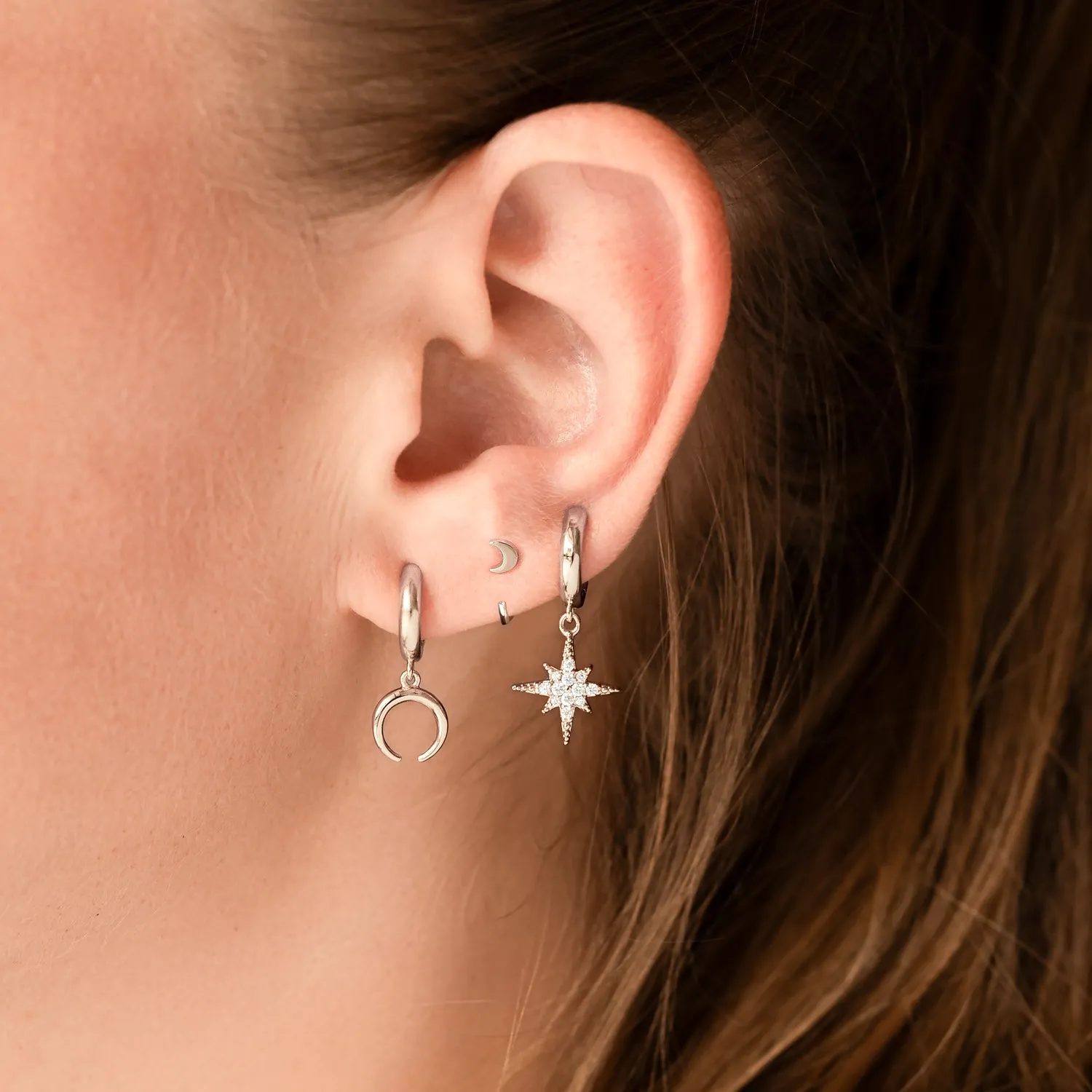 Little Moon Huggie Earrings