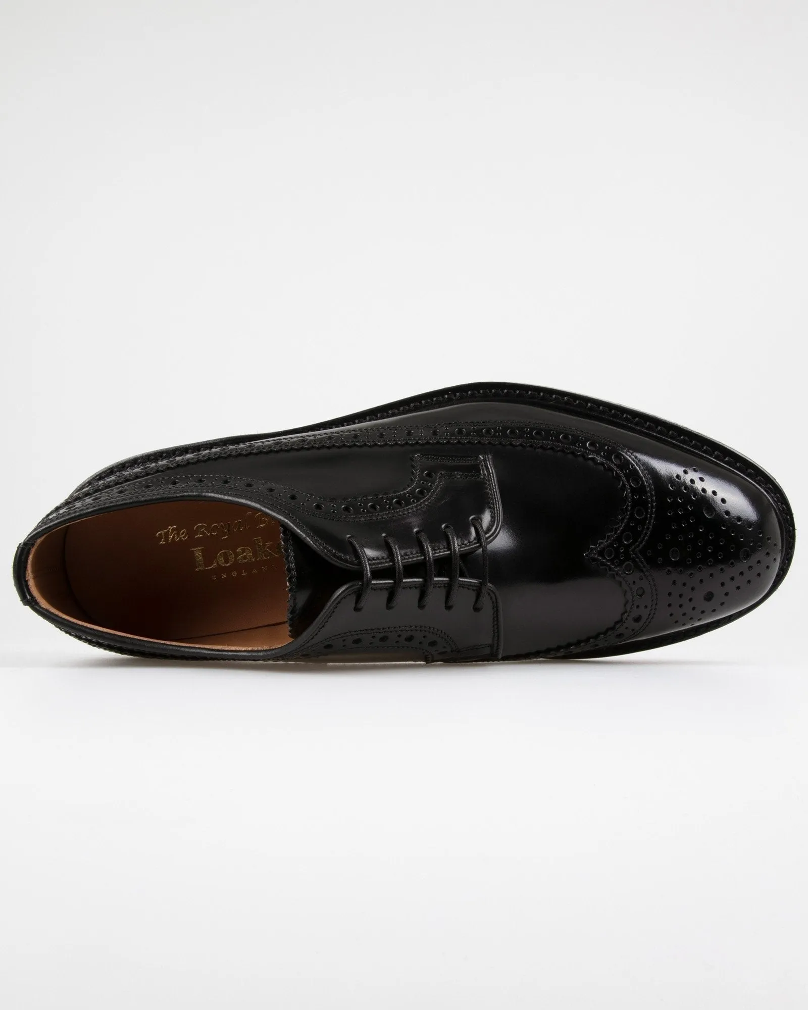 Loake Professional Royal Polished Long Wing Brogue - Black