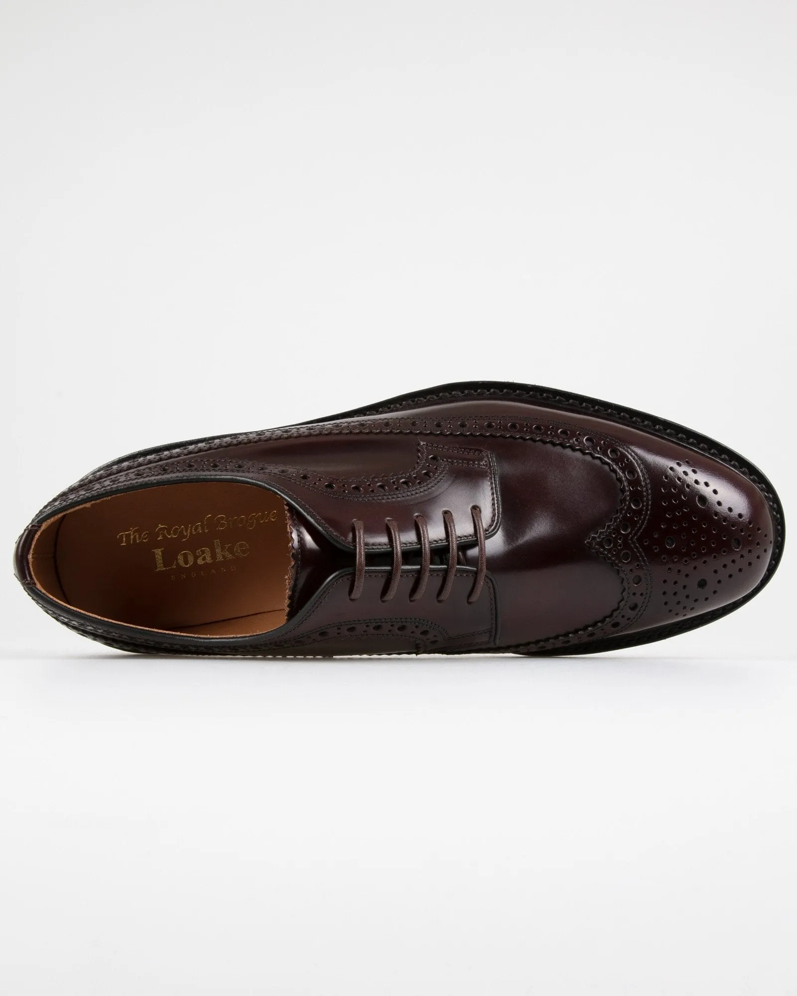 Loake Professional Royal Polished Long Wing Brogue - Oxblood