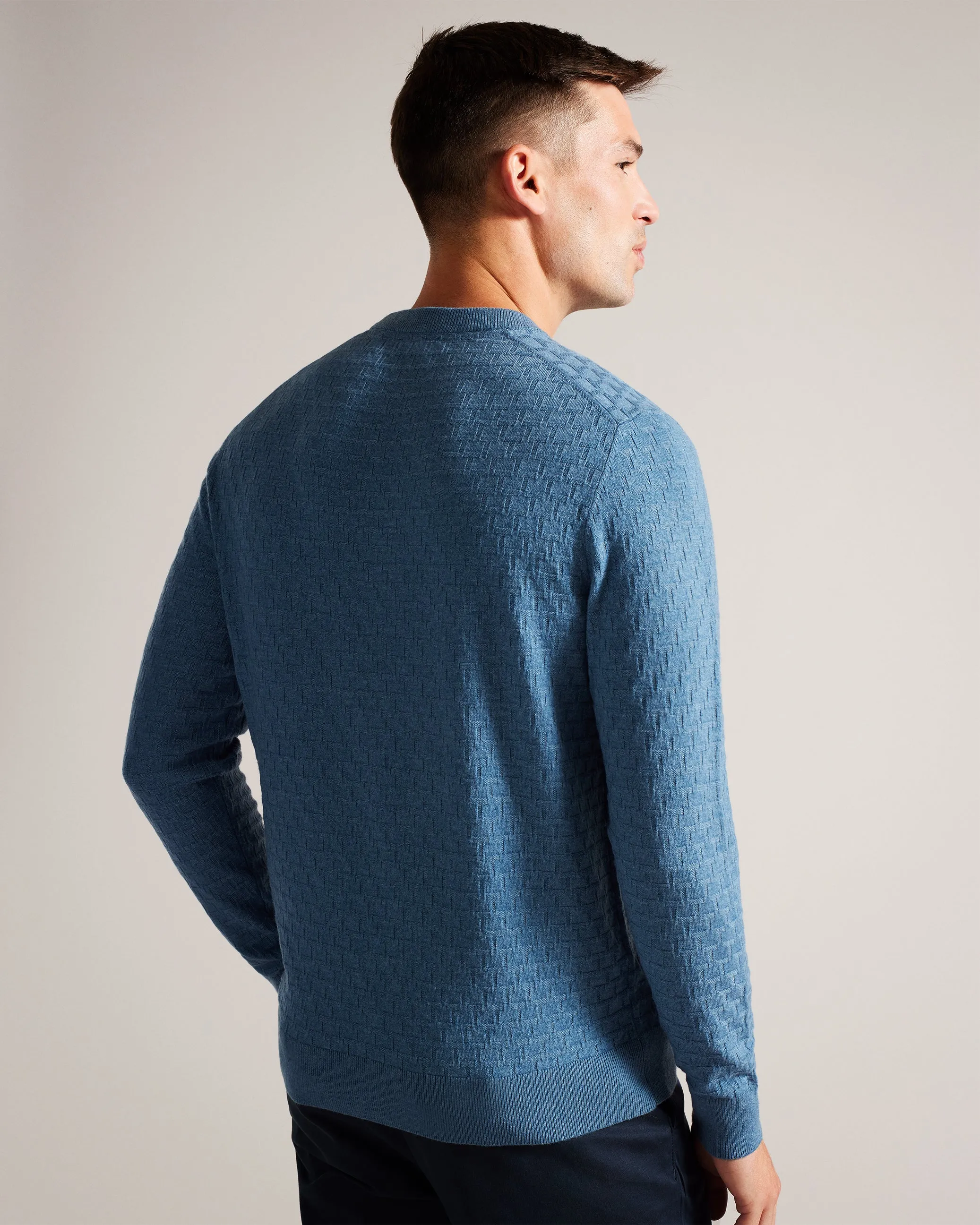 Loung Long Sleeve T Knit Jumper Teal-Blue