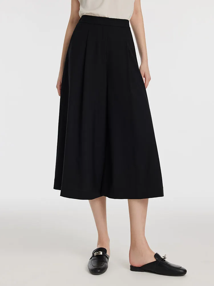 Machine Washable Wool-Silk Blend A-Line Women Culottes