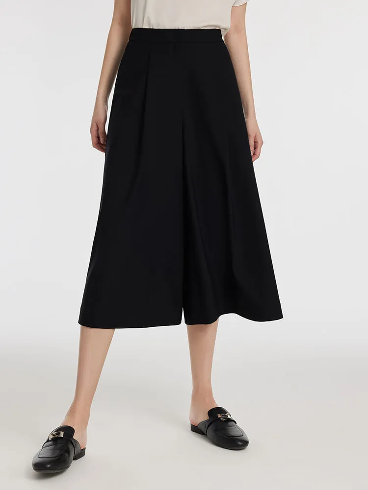 Machine Washable Wool-Silk Blend A-Line Women Culottes