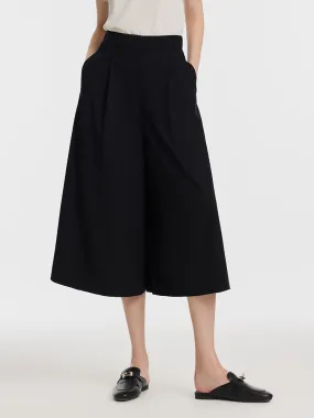 Machine Washable Wool-Silk Blend A-Line Women Culottes