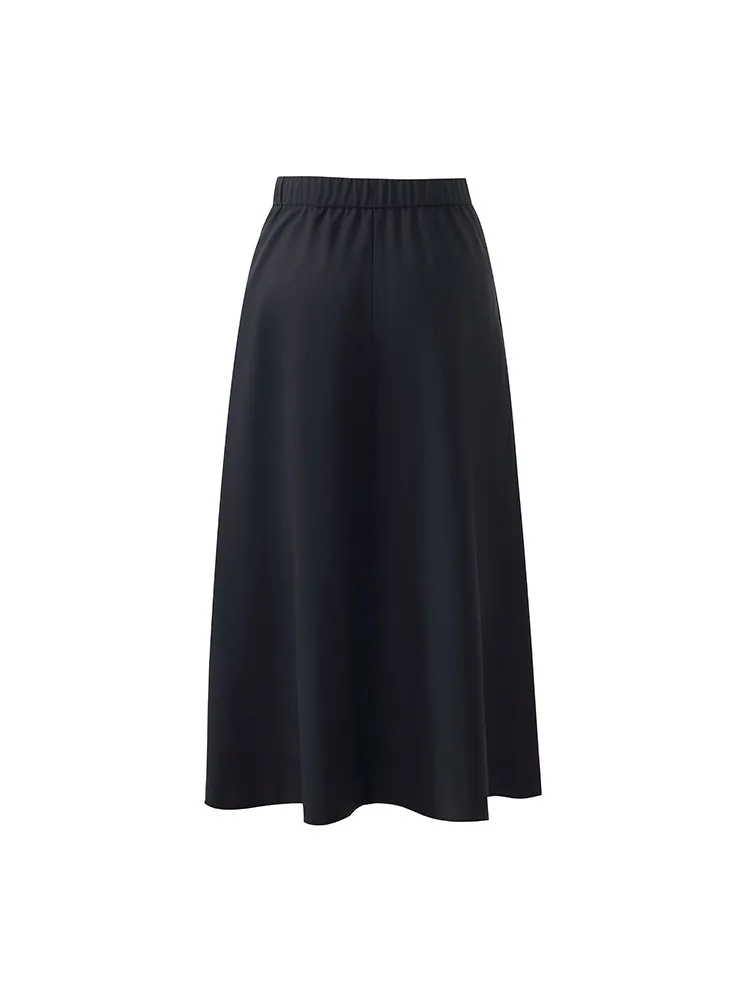 Machine Washable Wool-Silk Blend A-Line Women Culottes