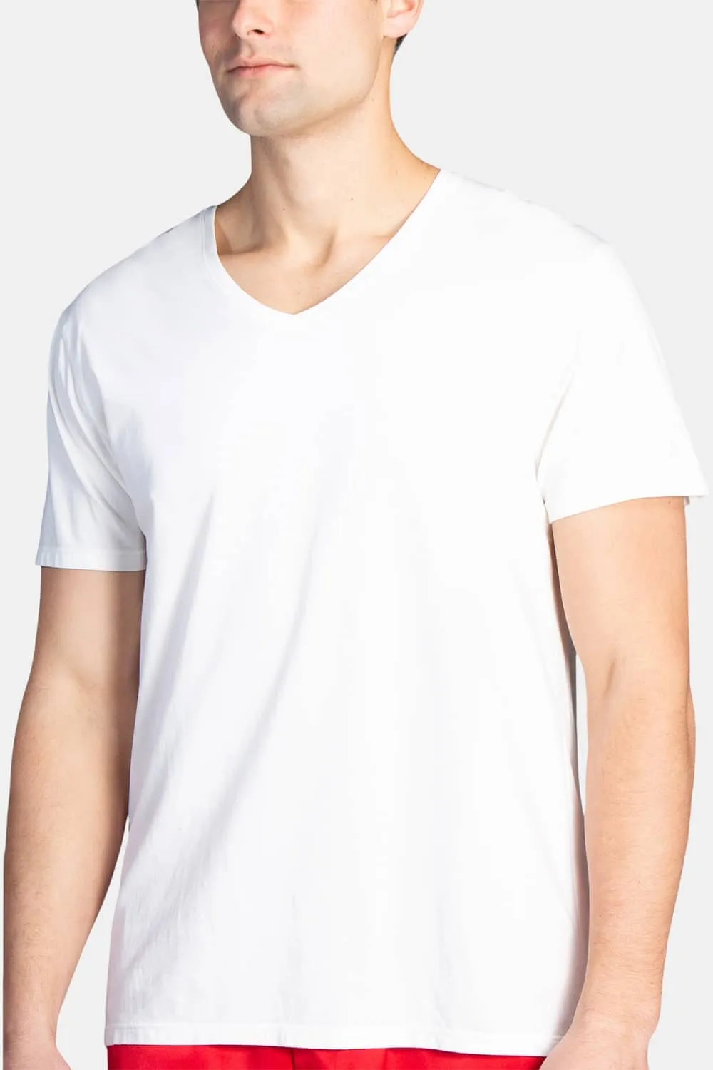 Men's Classic Fit Soft Stretch V-Neck Undershirt