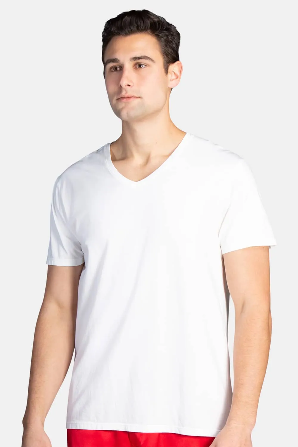 Men's Classic Fit Soft Stretch V-Neck Undershirt