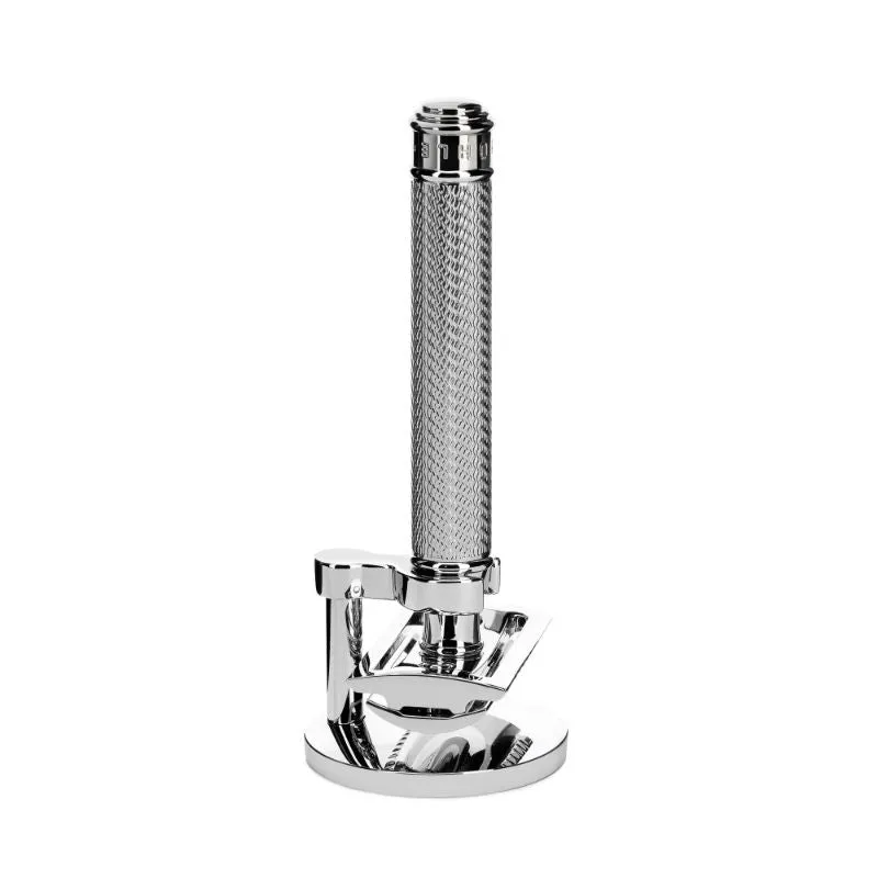 MUHLE Traditional, Chrome-plated Metal, Shaving Set - Closed Comb Safety Razor with stand