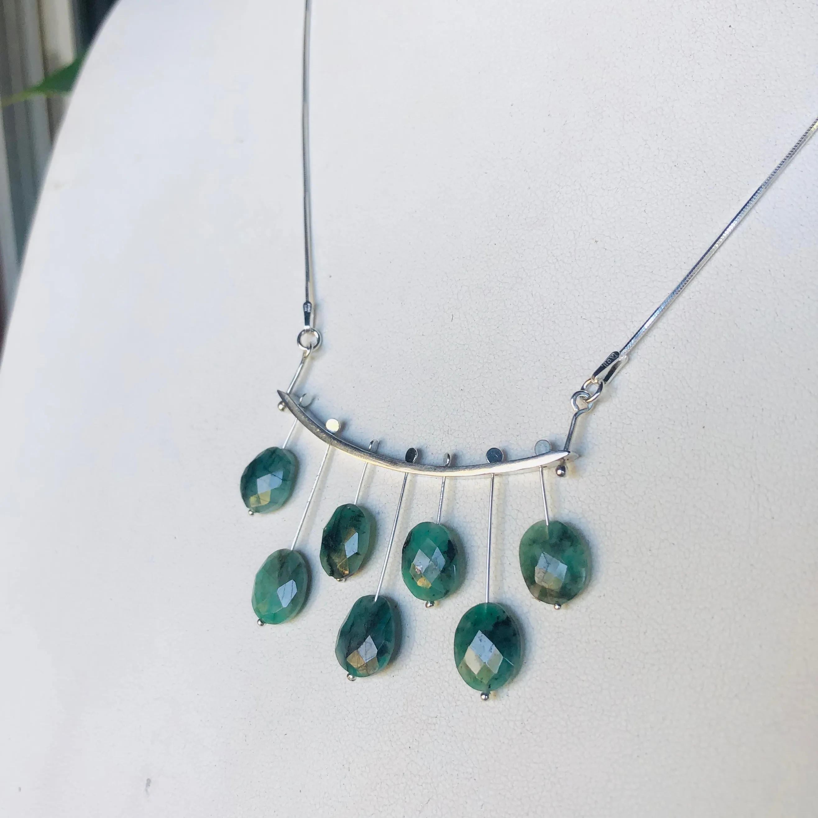 Music Notes emerald necklace