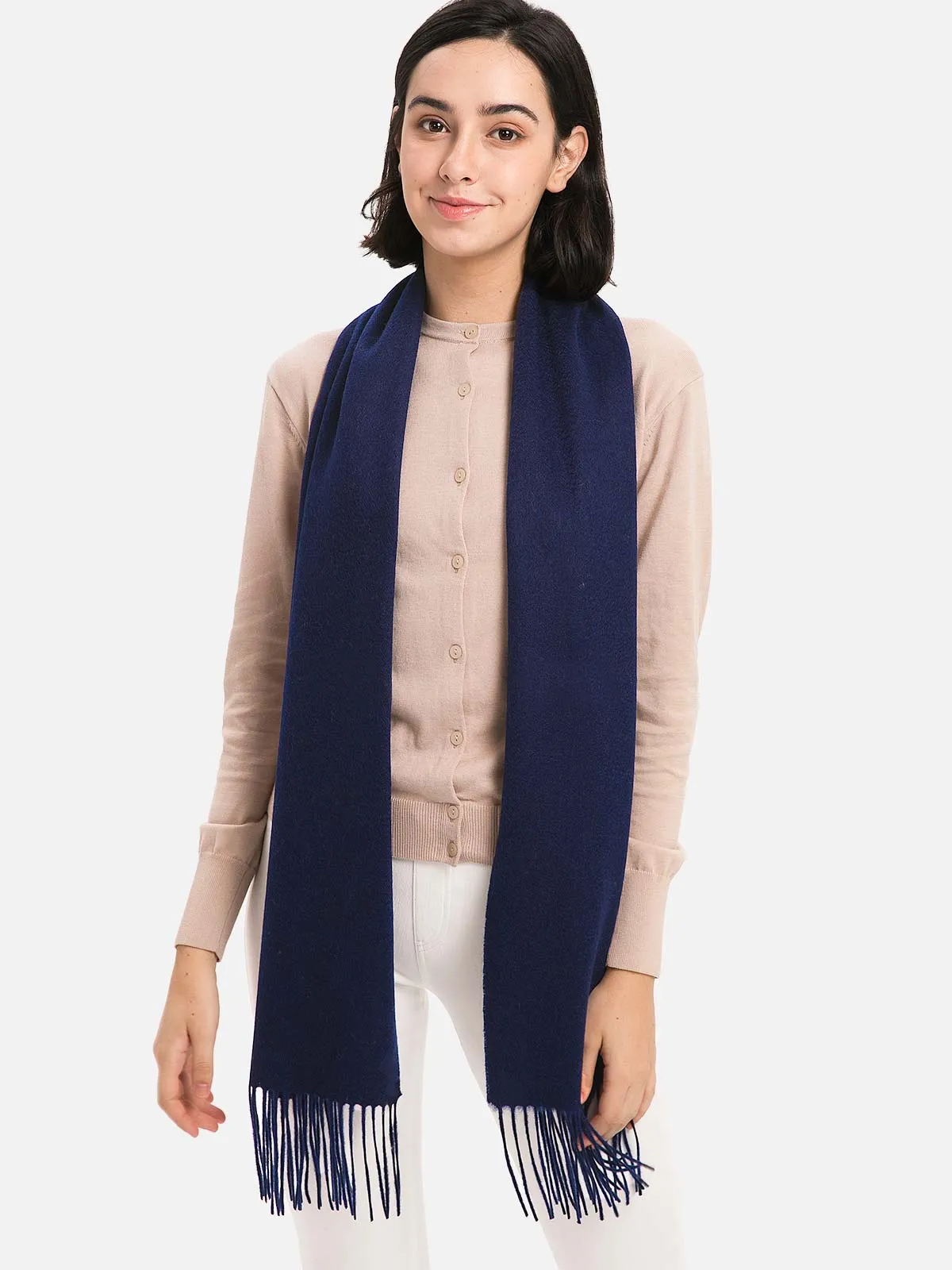 Navy Blue Cashmere Scarf