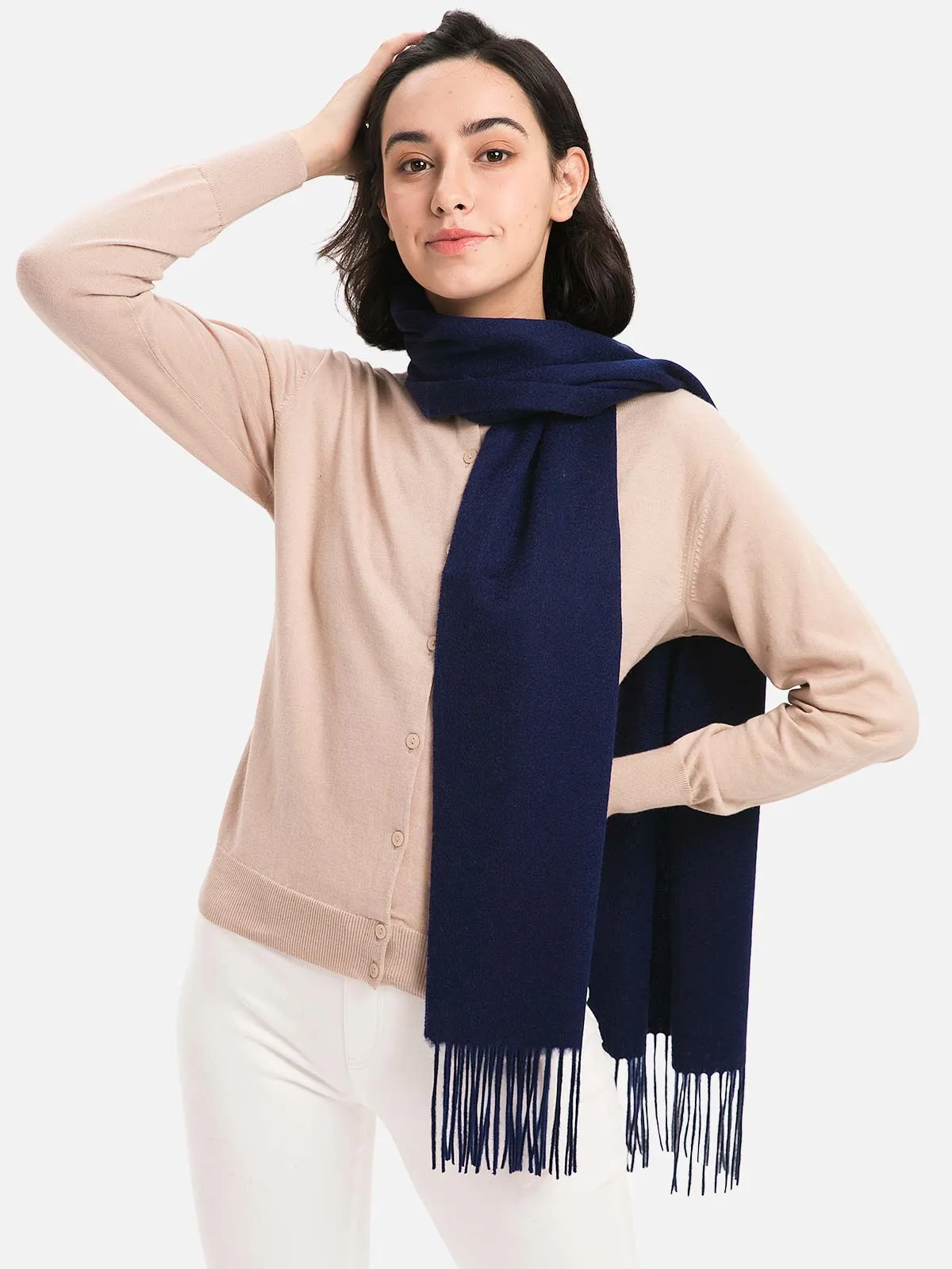 Navy Blue Cashmere Scarf