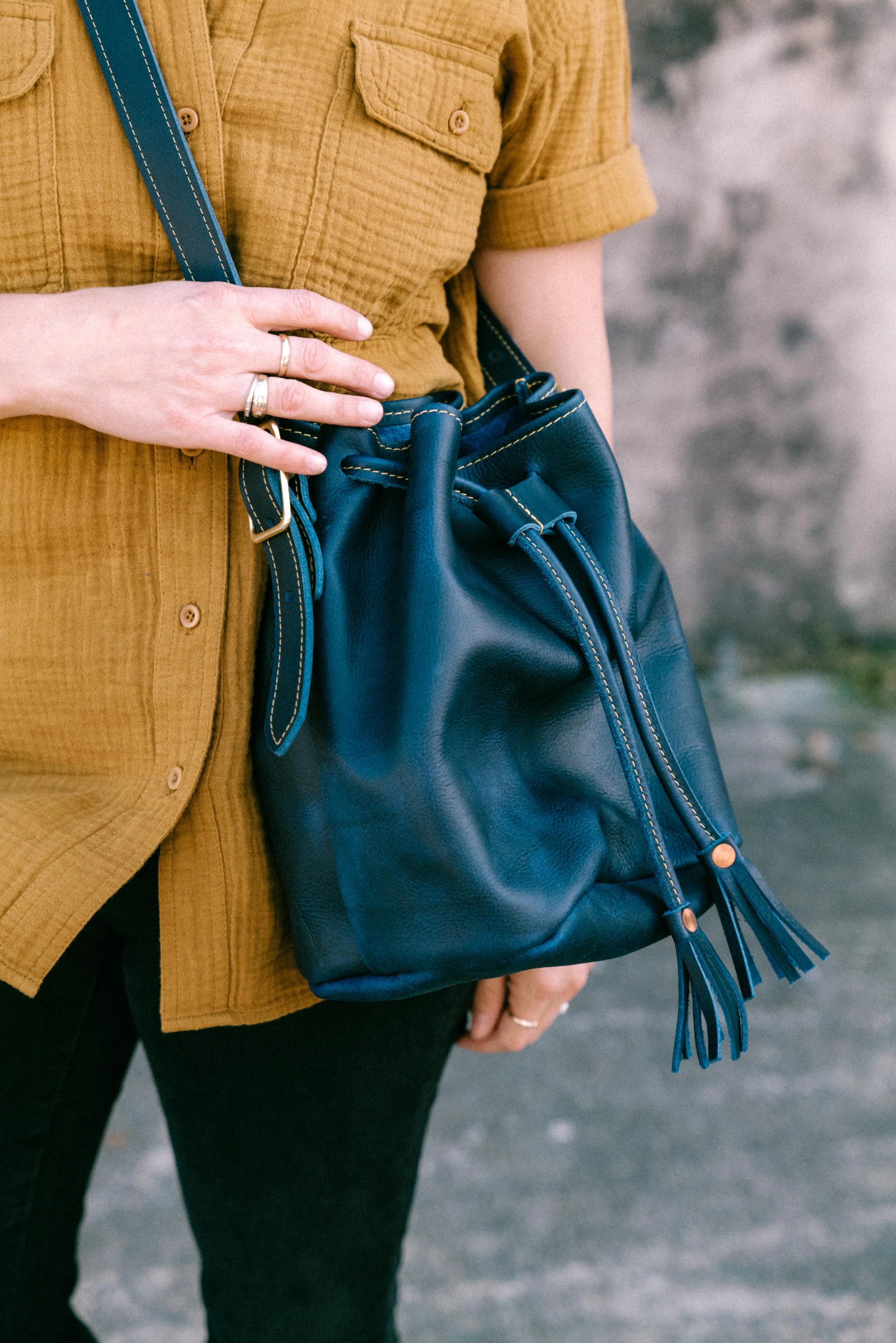 Navy Kodiak Bucket Bag